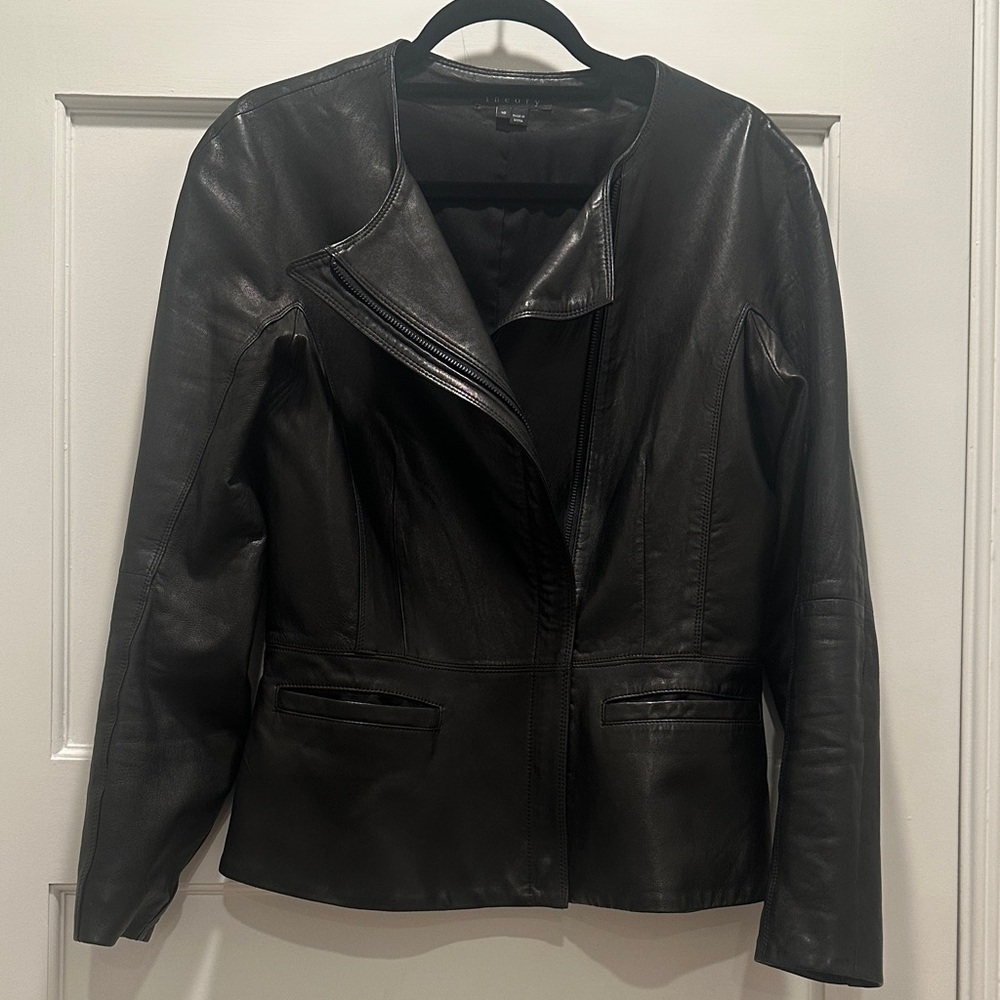 Theory Women's Black Leather Jacket